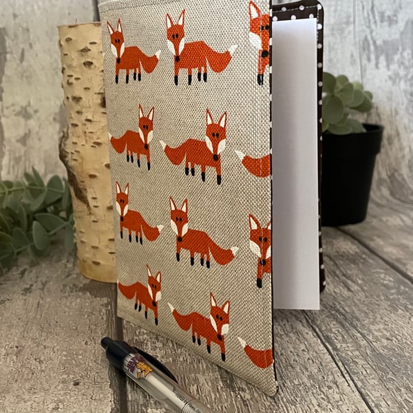 A6 Fabric Bookcover incudes Lined Book, Removable & Reusable Book Cover.
