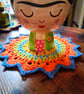 set of 2 colourful crochet mandala doilies - Image 6