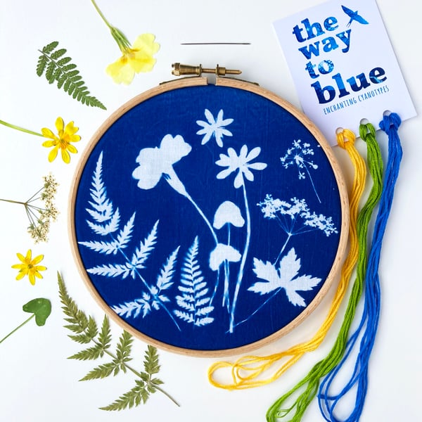 Botanical Cyanotype embroidery kits