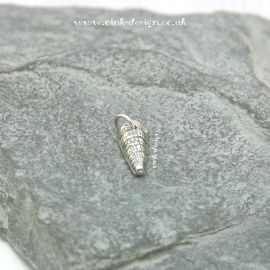 Small Fine Silver Sea Shell Charm