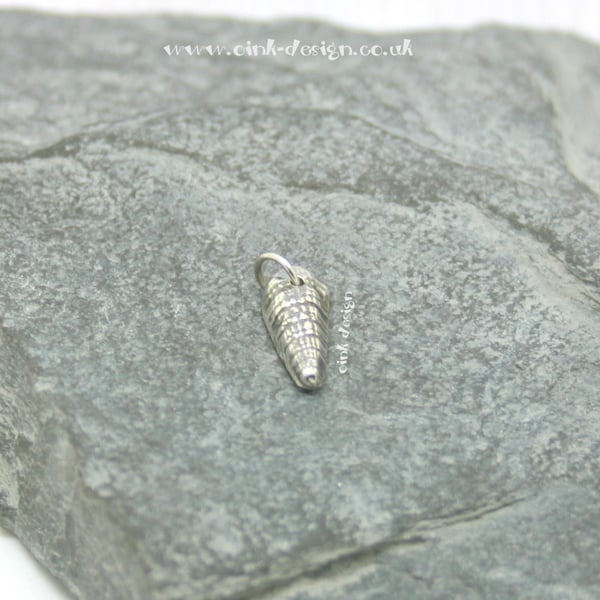 Small Fine Silver Sea Shell Charm