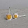 Yellow Disc Sterling Silver Drop Earrings
