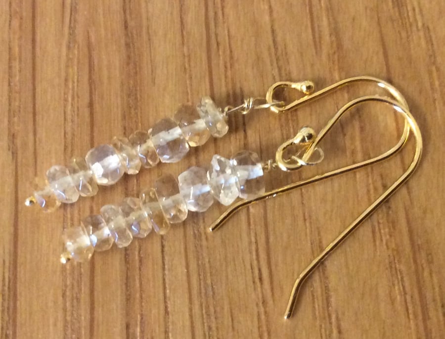 Citrine and 9ct gold plated sterling silver Drop Earrings 