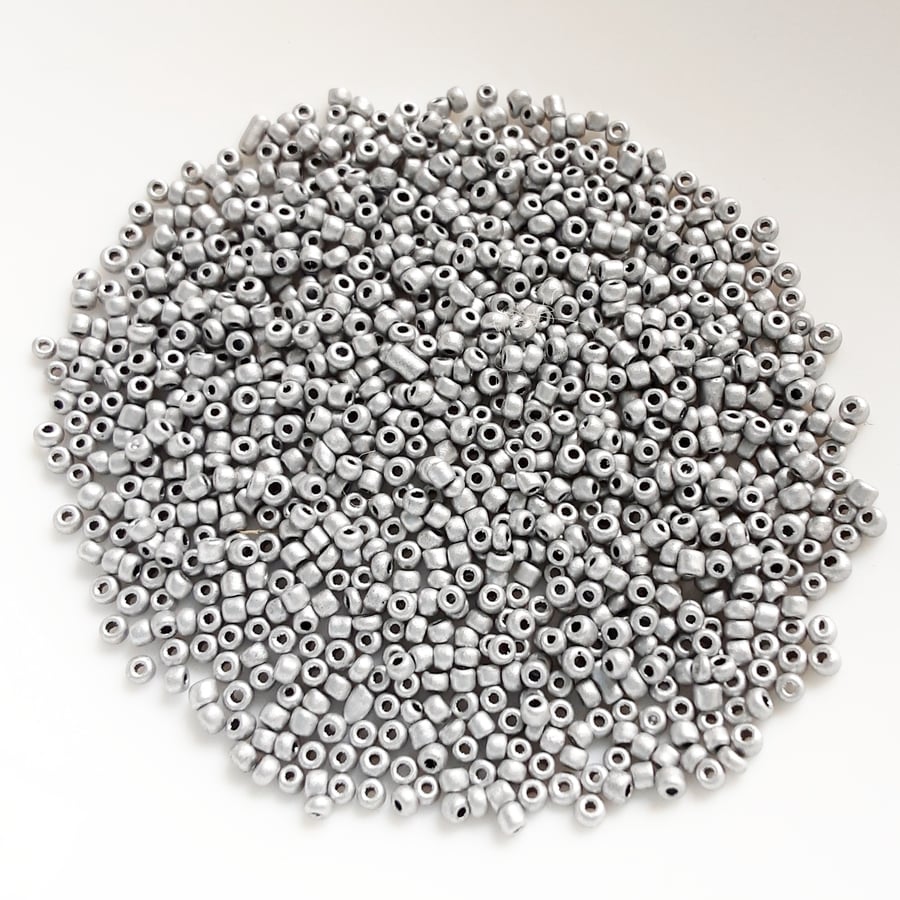 Matt Silver Seed Beads