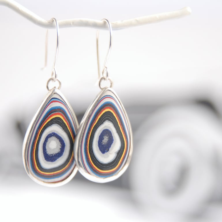 Harley fordite earrings - smaller size