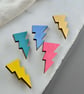 Colourful Wooden Lightning Bolt Brooch - Image 5