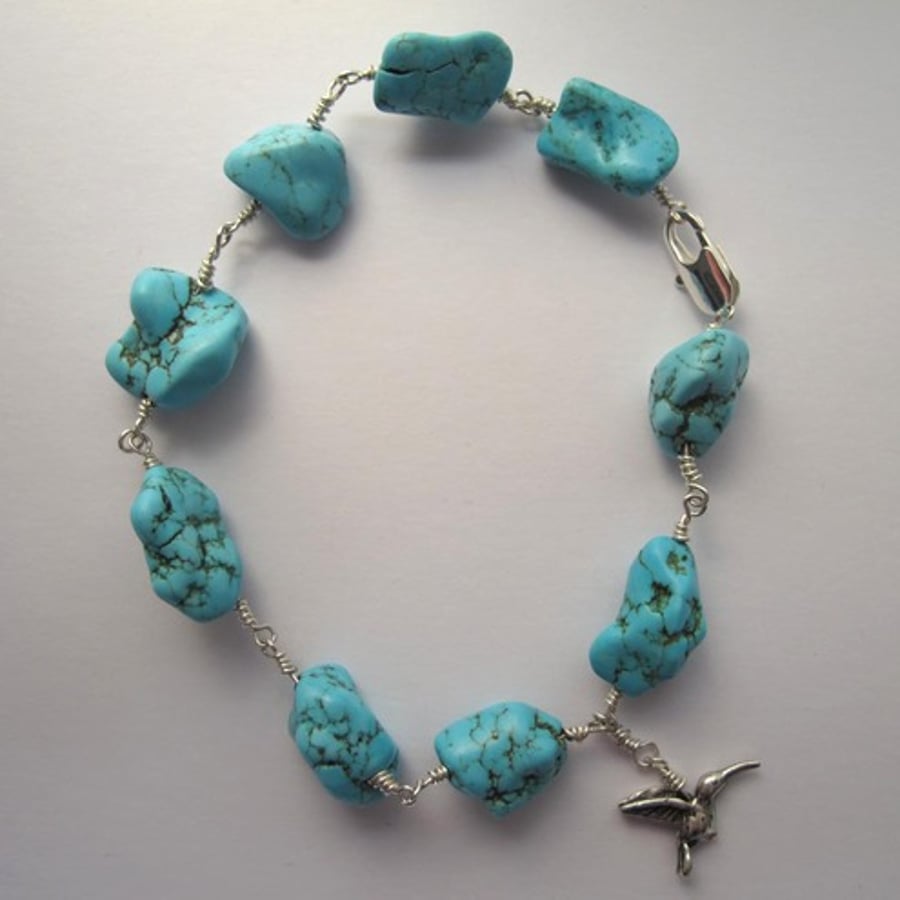 Turquoise and silver bracelet