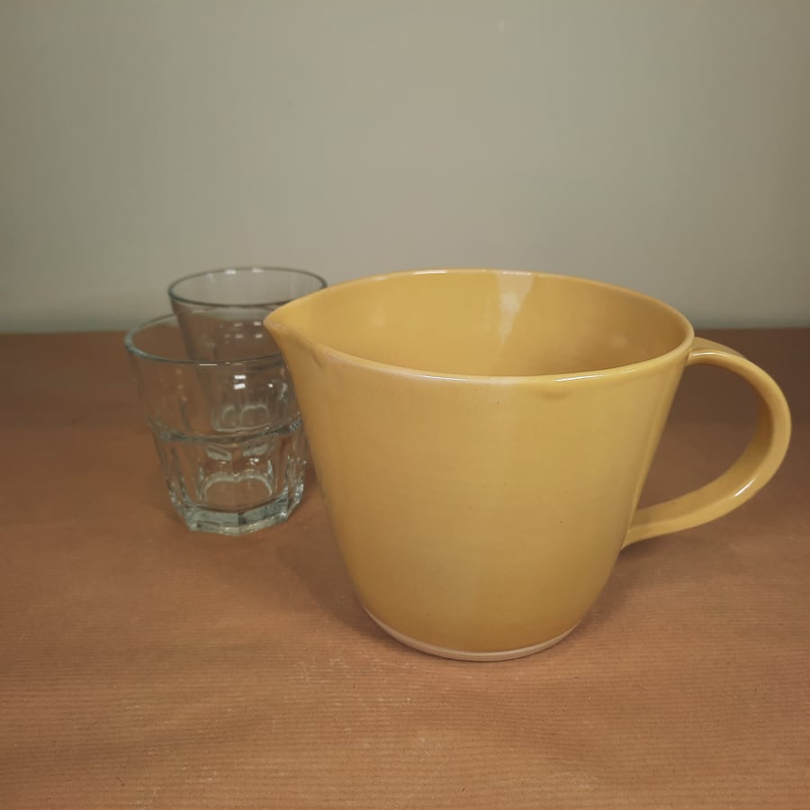 HAND THROWN YELLOW CERAMIC JUG - perfect for Gravy or Custard