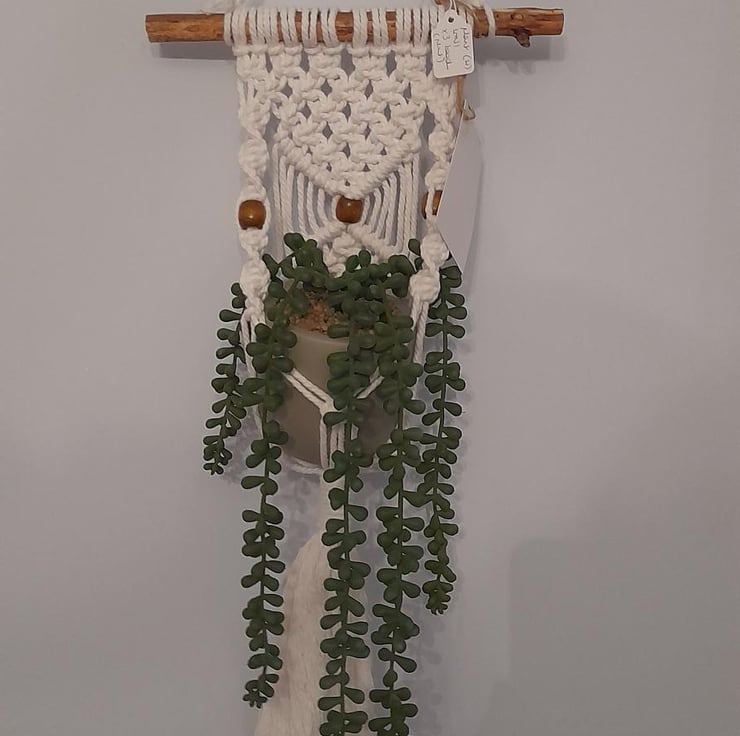 Handmade Macrame WallHanging Planter with Wood... Folksy