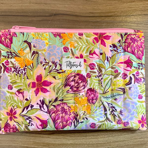 Handmade quilted toiletry, makeup pouch