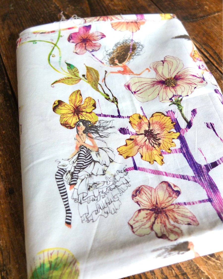 Masha D'yans 'Tree Faeries' Cotton Fabric - 90cm