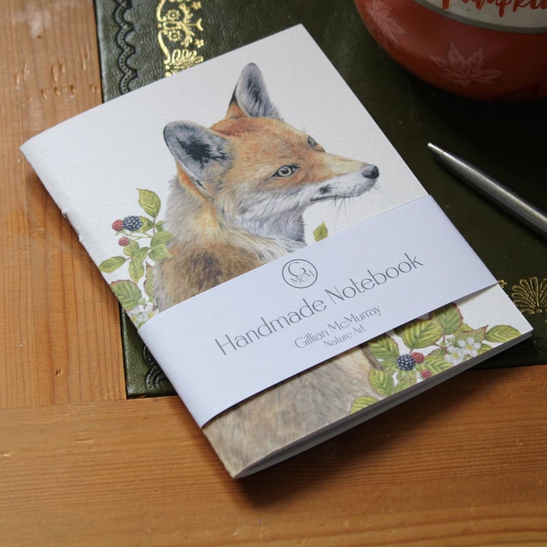 Handmade Fox Notebook - Small Notepad for To Do Lists, Journalling and Notes
