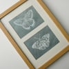 2 butterfly linocuts