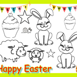 Colour Me In Activity Easter Card A5 