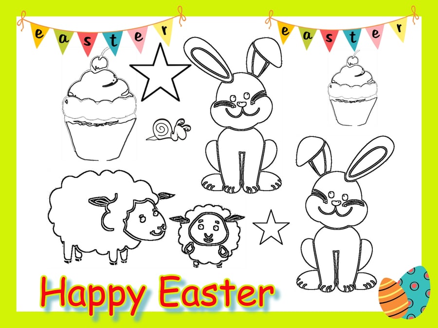 Colour Me In Activity Easter Card A5 