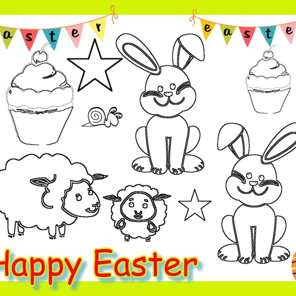 Colour Me In Activity Easter Card A5 