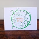 Snowdrops sympathy thinking of  - Eco-Friendly Printed Greeting Card of Papercut