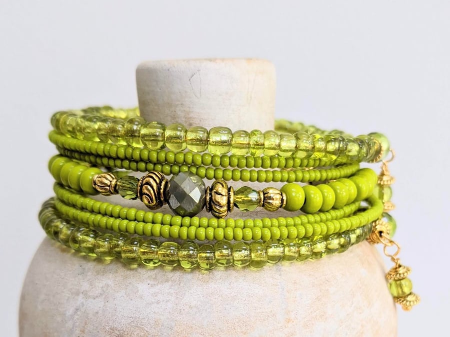Beaded coil bracelet store