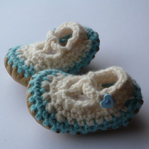 Wool & Leather T-bar Sandals 6-12 months