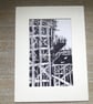 Line drawing of an Edinburgh building site.   - Image 1