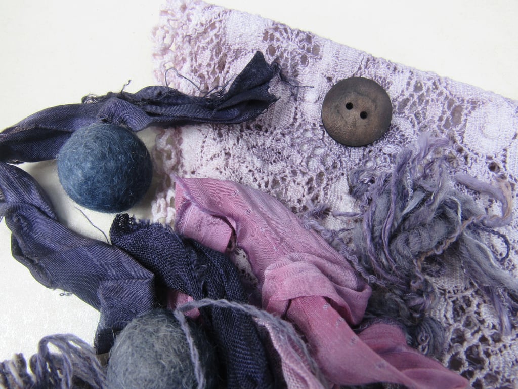 Dark Purple Natural Dye Fibre Scrap Pack