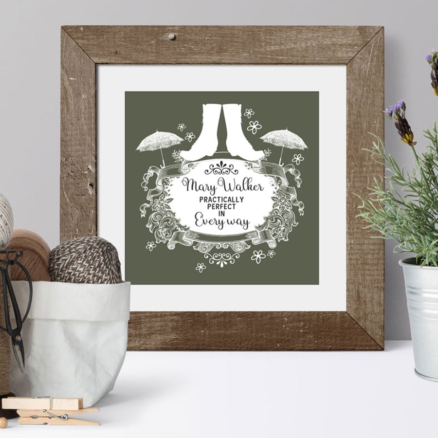 Practically Perfect Personalised Print - 5 colour options