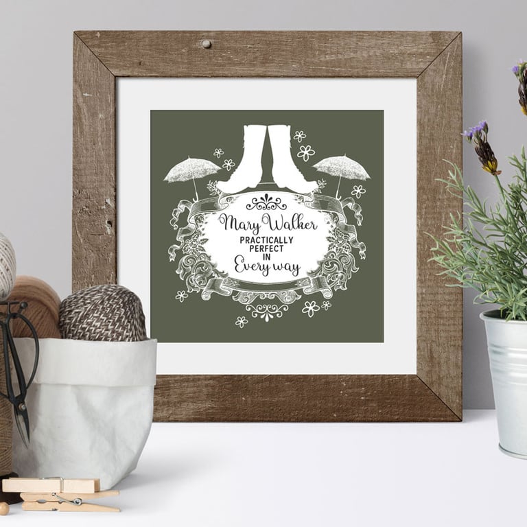 Practically Perfect Personalised Print - 5 colour options