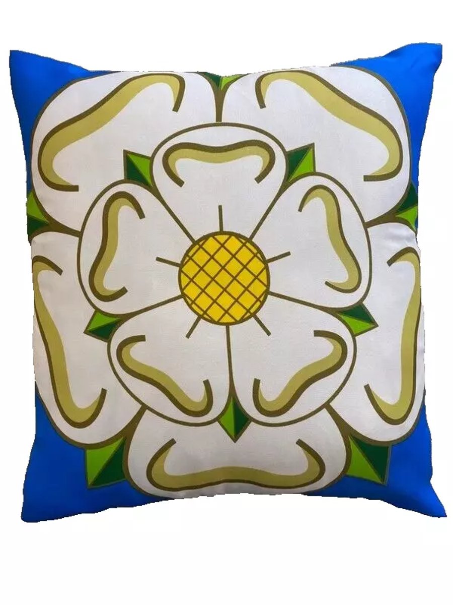16" x 16" Yorkshire White Rose Flag Cushion Cover Sleeve
