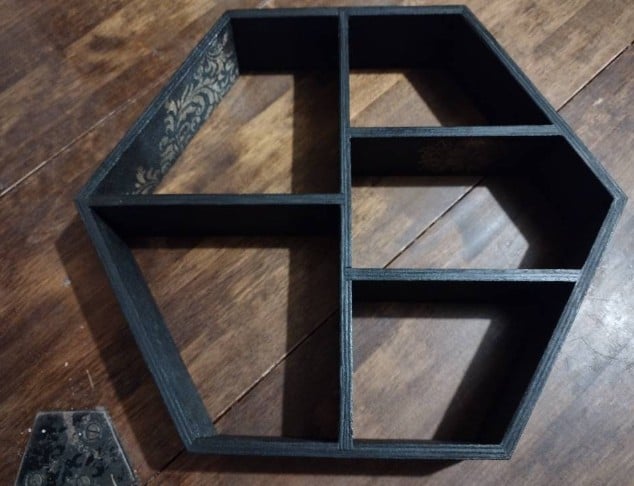 Moon phase hexagonal shelves, Witches display shelves, wiccan shelves