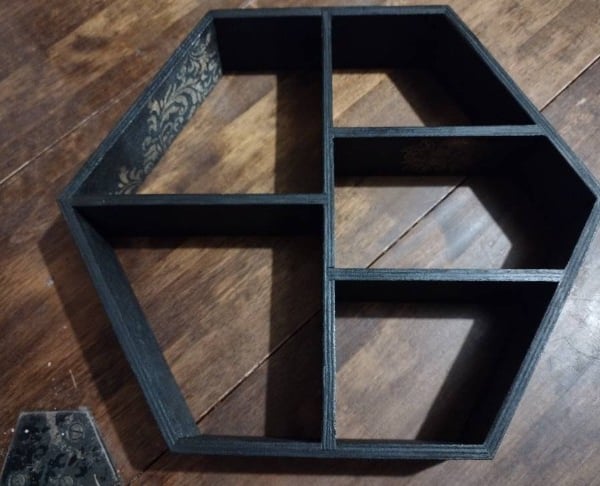 Moon phase hexagonal shelves, Witches display shelves, wiccan shelves