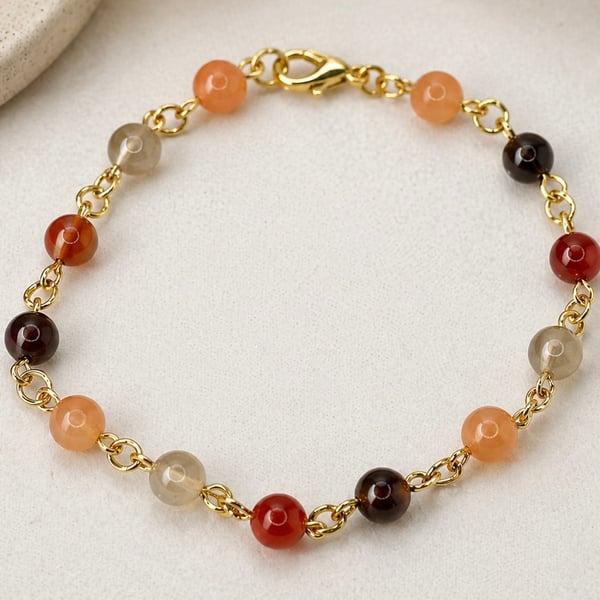 Elegant Beaded Chain Link Bracelet