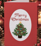 Handmade Cross Stitch Christmas Card – Decorated Christmas Tree – 6 x 4 Inch