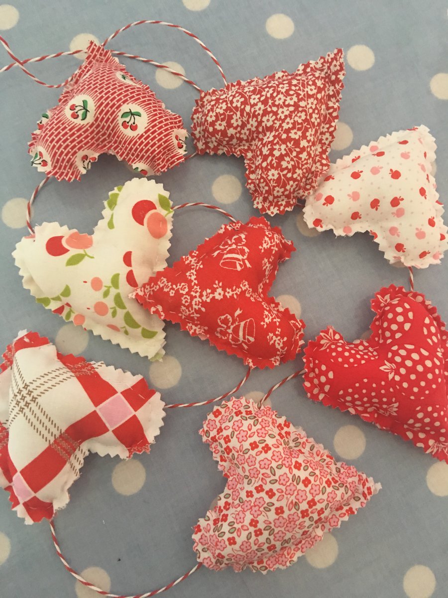 Penny rose fabric mini heart bunting