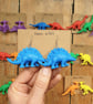 Blue Stegosaurus Soft Plastic Dinosaur Earrings - Upcycled from Toys