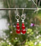 Sterling silver and carnelian bead earrings - Image 4