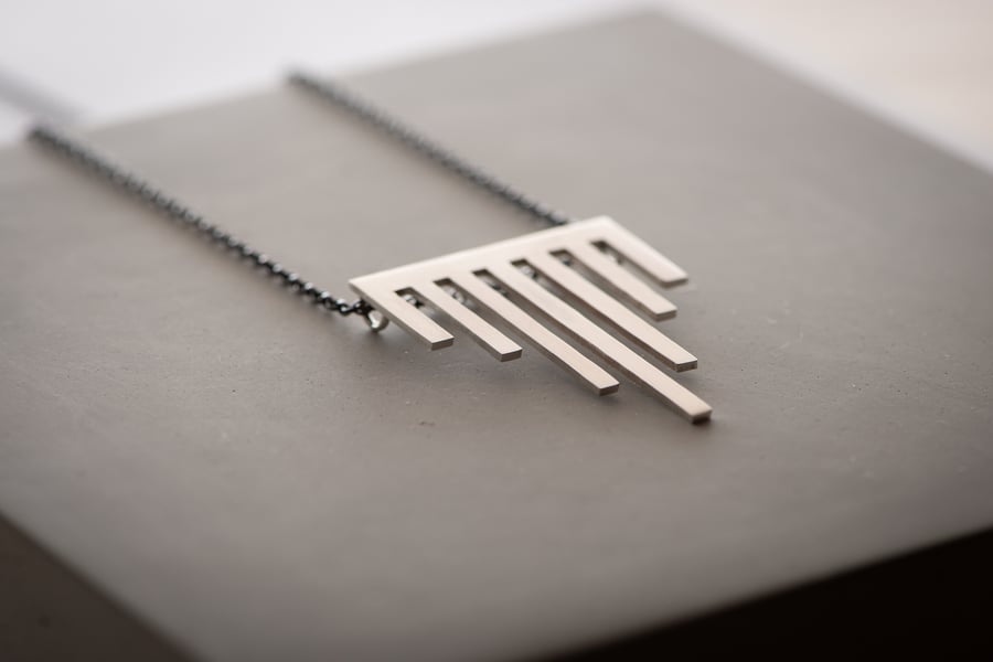 Hanging Bars Necklace Handmade from Sterling Silver