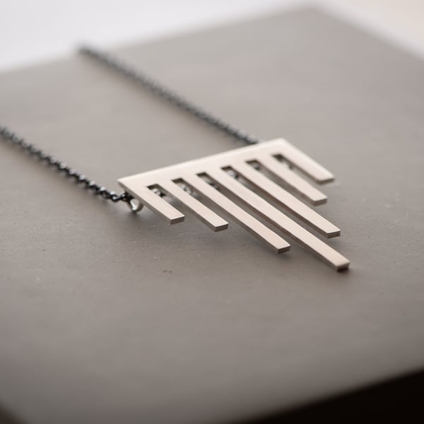 Hanging Bars Necklace Handmade from Sterling Silver