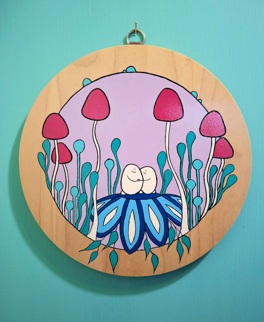 Original acrylic painting on wood - Tiny Chep World