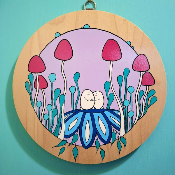 Original acrylic painting on wood - Tiny Chep World