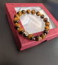 Handmade Tiger's Eye Beaded Bracelet with Yin Yang Charm – Harmony & Strength - Image 2