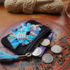 Purse, Macrame Card, Coin Wallet - Black & Blue