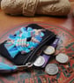 Purse, Macrame Card, Coin Wallet - Black & Blue