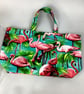 Flamingos tote bag, Tropical shopper, handmade in Sussex - Image 6