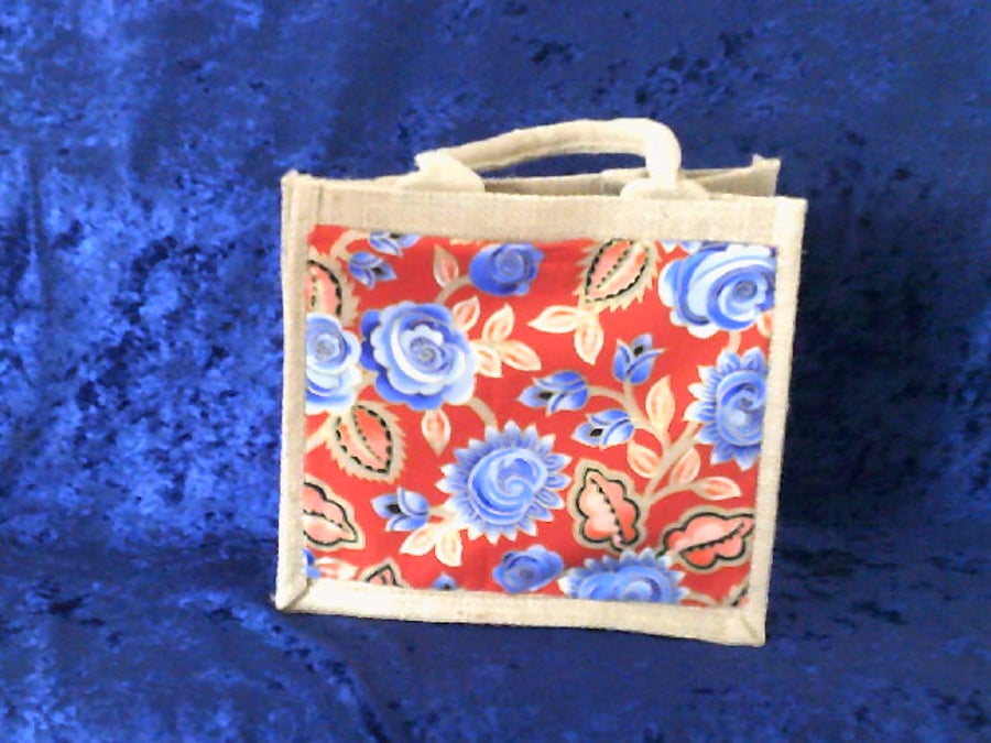 Jute Bag with Fabric Pocket