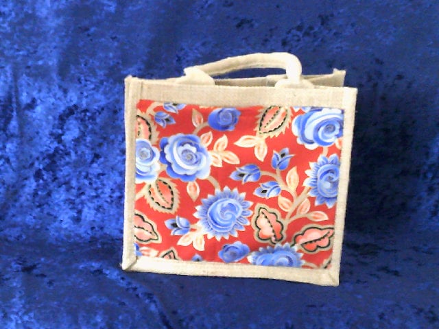 Jute Bag with Fabric Pocket