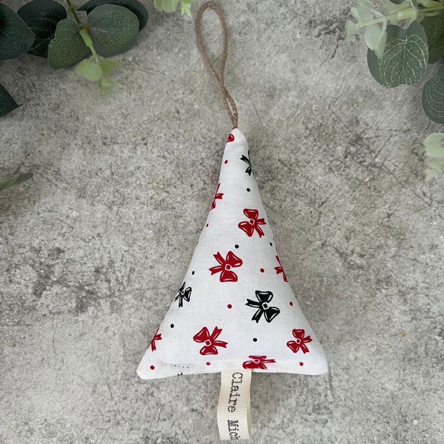 Hanging Decoration in Ribbon Fabric, Christmas Decoration, Door Hanger