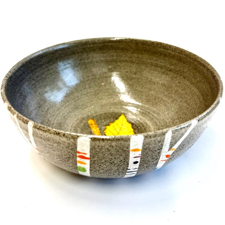 BIRCH BOWL-STONEWARE CERAMIC