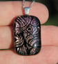 Fairy Wing Dichroic Glass Pendant: Rose Gold Fused Glass Necklace F47 - Image 6