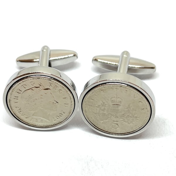 18th Birthday Wedding Anniversary 2007 coin cufflinks 