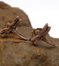 Recycled Copper Dragonfly Stud Earrings. 7th Anniversary Gift, Insect Lover Gift - Image 1